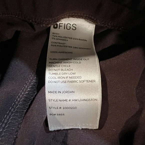 FIGS high waisted Livingston scrub pants ESPRESSO - Picture 3 of 3